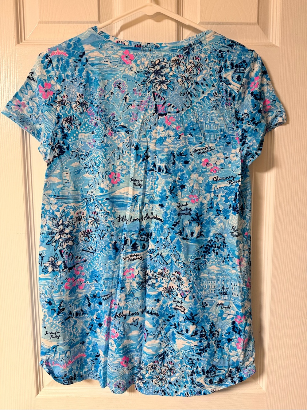 NWOT Lilly Loves North Carolina Etta V-Neck Top - Picture 2 of 5